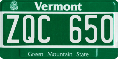 VT license plate ZQC650