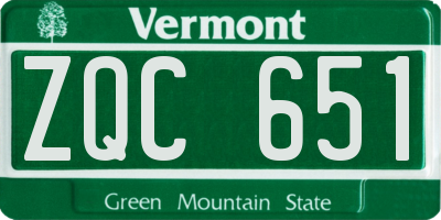 VT license plate ZQC651