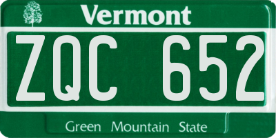 VT license plate ZQC652