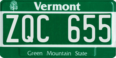 VT license plate ZQC655