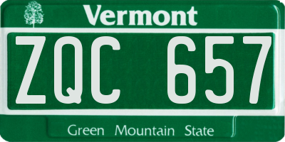 VT license plate ZQC657