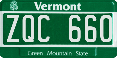 VT license plate ZQC660