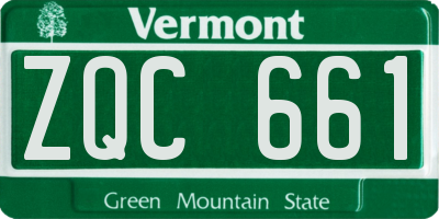 VT license plate ZQC661