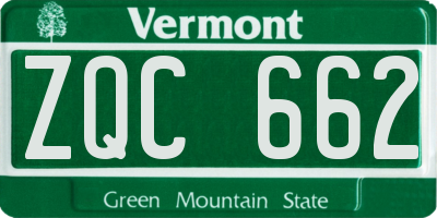 VT license plate ZQC662