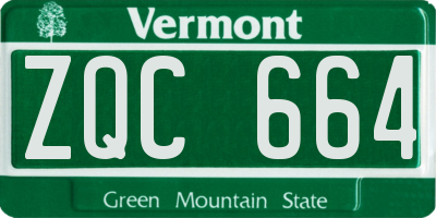 VT license plate ZQC664