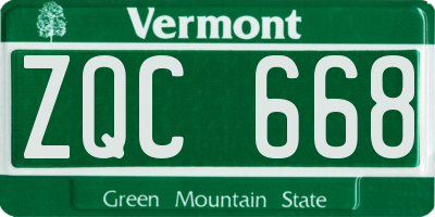VT license plate ZQC668