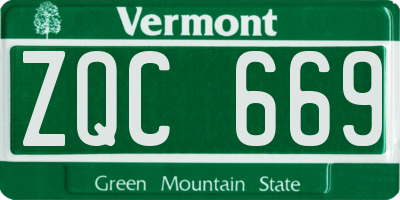VT license plate ZQC669