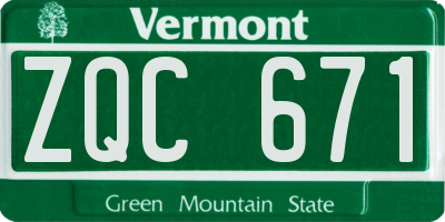 VT license plate ZQC671