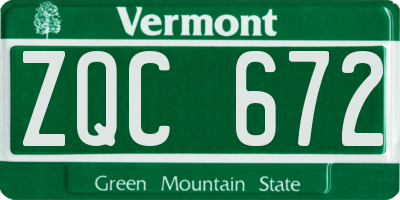 VT license plate ZQC672