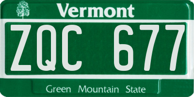 VT license plate ZQC677