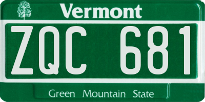 VT license plate ZQC681