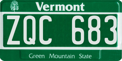 VT license plate ZQC683
