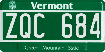 VT license plate ZQC684