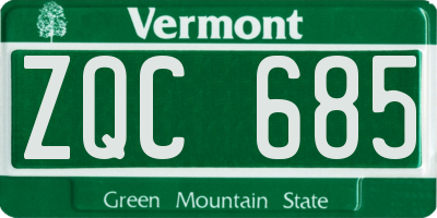 VT license plate ZQC685