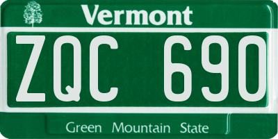 VT license plate ZQC690