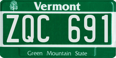 VT license plate ZQC691