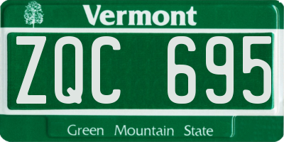 VT license plate ZQC695