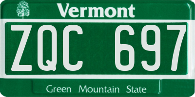 VT license plate ZQC697