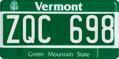VT license plate ZQC698