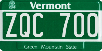 VT license plate ZQC700