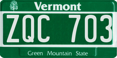 VT license plate ZQC703