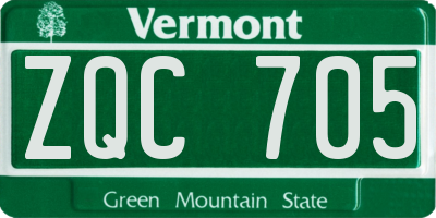 VT license plate ZQC705