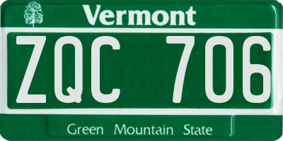 VT license plate ZQC706