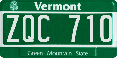 VT license plate ZQC710