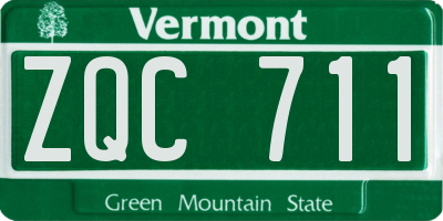 VT license plate ZQC711