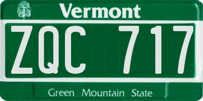 VT license plate ZQC717