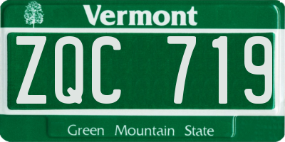 VT license plate ZQC719