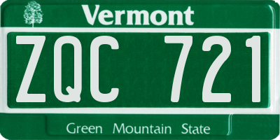 VT license plate ZQC721