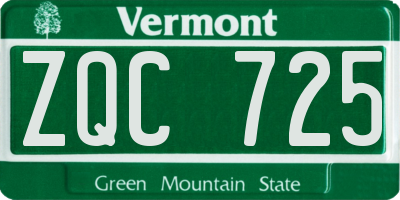 VT license plate ZQC725