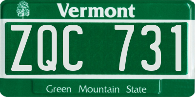 VT license plate ZQC731