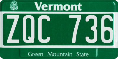 VT license plate ZQC736