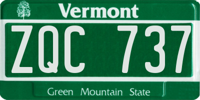VT license plate ZQC737