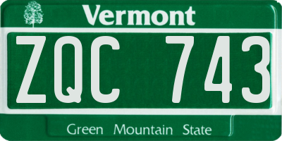 VT license plate ZQC743
