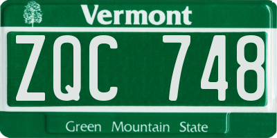 VT license plate ZQC748
