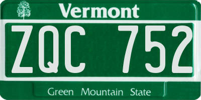 VT license plate ZQC752