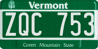 VT license plate ZQC753