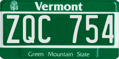 VT license plate ZQC754