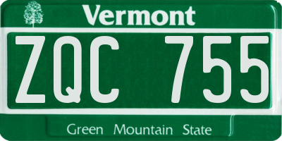 VT license plate ZQC755