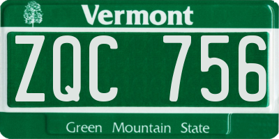 VT license plate ZQC756