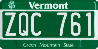 VT license plate ZQC761