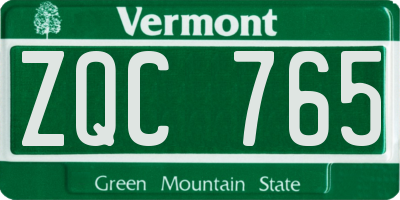 VT license plate ZQC765