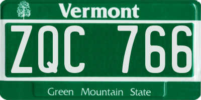 VT license plate ZQC766