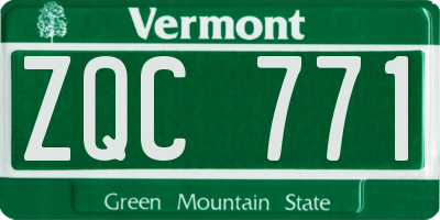 VT license plate ZQC771
