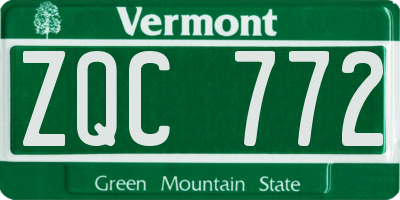 VT license plate ZQC772