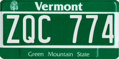 VT license plate ZQC774