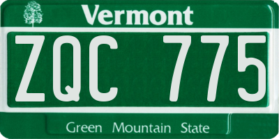 VT license plate ZQC775